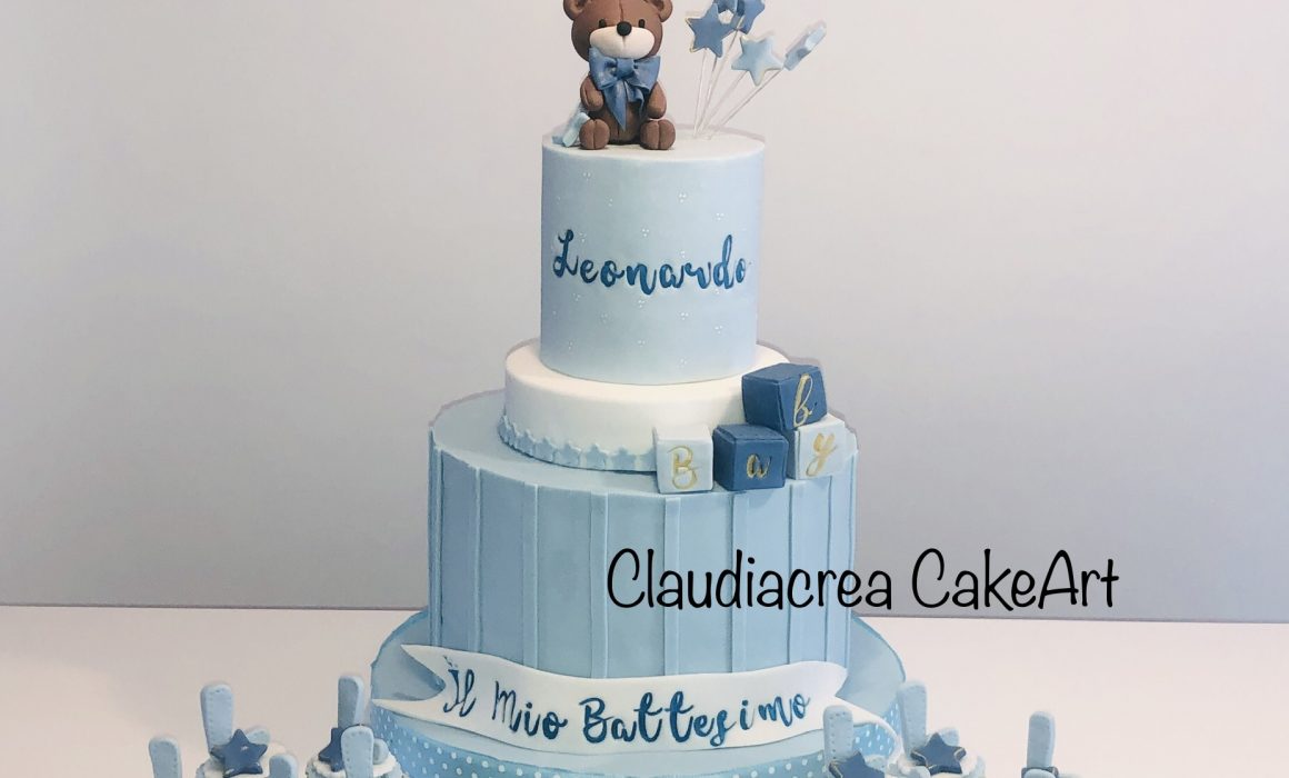 torta-decorata-battesimo-orsetto-claudiacrea-firenze